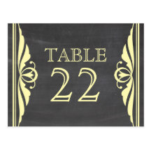 Postal amarilla del número de la tabla de la pizar