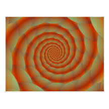 Postal anaranjada del espiral de la piel de serpie
