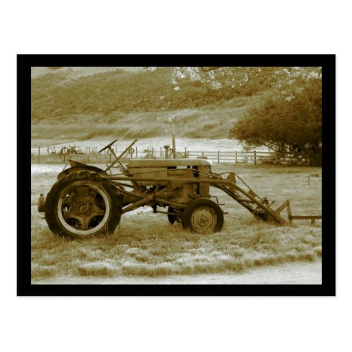 Postal antigua del tractor
