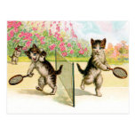 Postal: Arte del vintage de los gatitos del bádmin