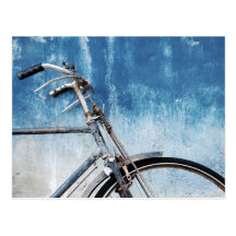 Postal azul de la bici