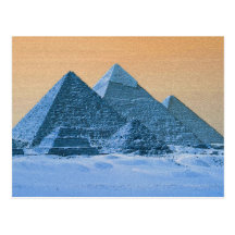 Postal azul de las pirámides