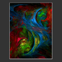Postal azul del arte abstracto de la génesis tarjetas postales