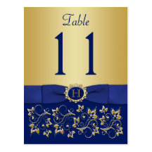 Postal azul IMPRESA del número de la tabla del oro