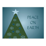 Postal azul pacífica del árbol de navidad