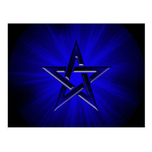 Postal azul siniestra del Pentagram