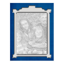Postal azul y de plata de la foto