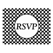 Postal blanca de encargo de los lunares de RSVP