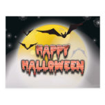 Postal brillante del feliz Halloween de la luna