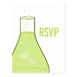 Postal caprichosa de RSVP del cubilete, verde