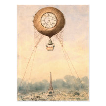 Postal caprichosa del globo del aire caliente del 