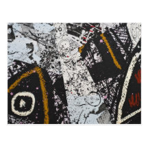 Postal con diseño abstracto pintado a mano
