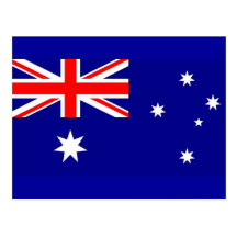 Postal con la bandera de Australia