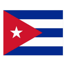 Postal con la bandera de Cuba