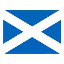 Postal con la bandera de la Escocia