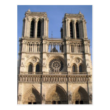 Postal con la catedral del Notre Dame de Paris
