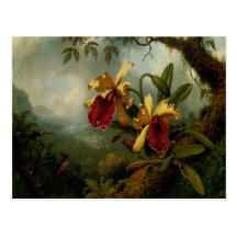 Postal con la pintura de Martin Johnson Heade