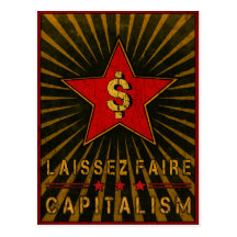 Postal con saludos del capitalismo de Laissez Fair