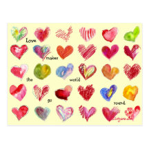Postal de 30 corazones de la tarjeta del día de Sa
