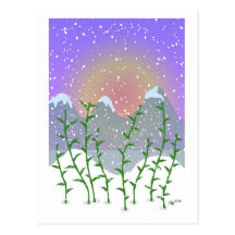 Postal de bambú del invierno
