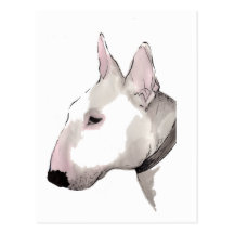 postal de bull terrier del inglés