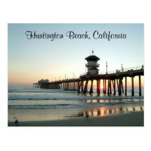 Postal de California del embarcadero de Huntington