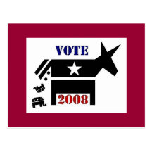 POSTAL DE DEMÓCRATA DEL VOTO EN 2008