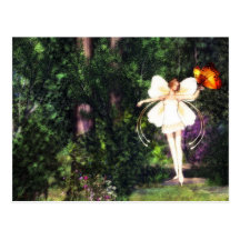Postal de hadas de la danza de la mariposa