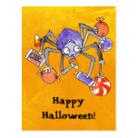 Postal de la araña de Halloween
