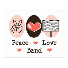 Postal de la banda del amor de la paz