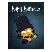 Postal de la bruja de Halloween