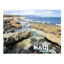 Postal de la escena de la playa de Maui Hawaii