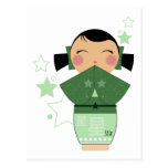 Postal de la estrella de Kokeshi