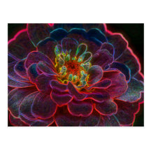 Postal de la fotografía de la flor del arte de Dig