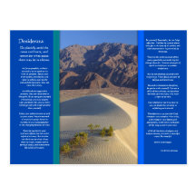 Postal de la gama del desierto de los DESIDERÁTUMS