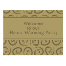 Postal de la invitación de Brown Swirly