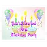 Postal de la invitación de la fiesta de cumpleaños