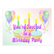 Postal de la invitación de la fiesta de cumpleaños