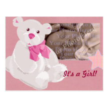 Postal de la invitación del nacimiento del chica