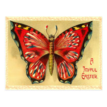 Postal de la mariposa de Pascua del vintage