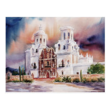 Postal de la misión de San Javier