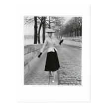 postal de la moda de los años 50