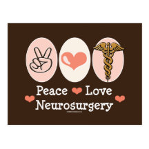 Postal de la neurocirugía del amor de la paz