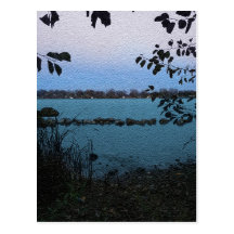 Postal de la pintura del lago