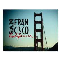 Postal de la puerta de oro de San Francisco Califo