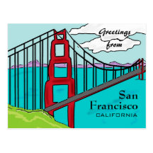 Postal de la puerta de oro de San Francisco Califo
