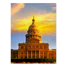 Postal de la puesta del sol de Austin TX