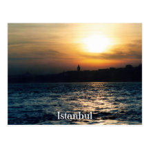 Postal de la puesta del sol de Estambul