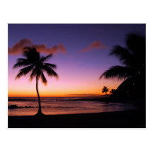 Postal de la puesta del sol de Kauai Hawaii