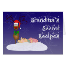 Postal de la receta de la abuela del navidad tarjetas